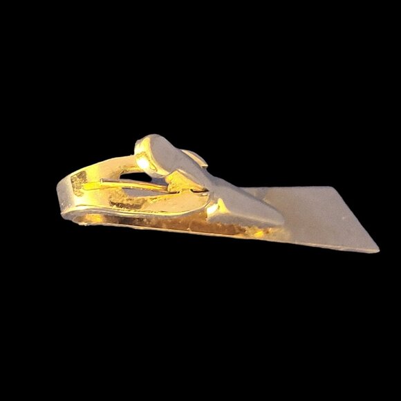 Gold-Plated Tie clip with Letter H monogram - Picture 4 of 6